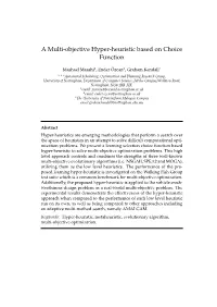 A Multi-Objective Hyper-Heuristic Based on Choice Function