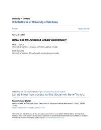Advanced Cellular Biochemistry
