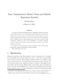Exact Nonparametric Binary Choice and Ordinal Regression Analysis"