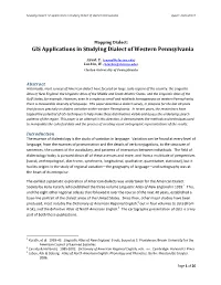 GIS Applications in Studying Dialect of Western Pennsylvania Ayad Y