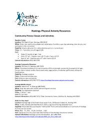 Hastings Physical Activity Resources