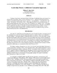 Leadership Theory: a Different Conceptual Approach