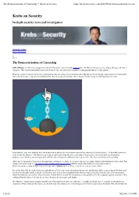 The Democratization of Censorship — Krebs on Security