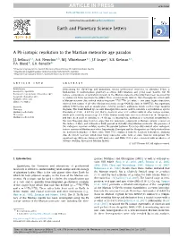 A Pb Isotopic Resolution to the Martian Meteorite Age Paradox ∗ J.J