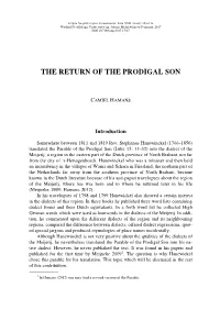 The Return of the Prodigal Son