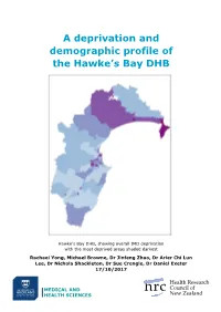A Deprivation and Demographic Profile of the Hawke's Bay