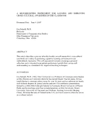 A SELF-REPORTING INSTRUMENT for GAUGING and IMPROVING CROSS-CULTURAL AWARENESS in the CLASSROOM Document Date