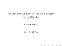 An Automated Sprite Rendering System Using Blender