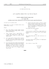 COMMON POSITION 2009/615/CFSP of 13 August 2009 Amending Common Position 2006/318/CFSP Renewing Restrictive Measures Against Burma/Myanmar