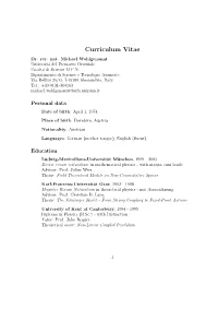 Curriculum Vitae Dr