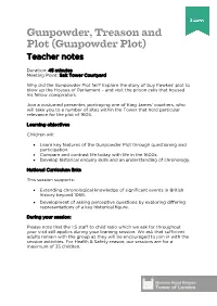 Gunpowder, Treason and Plot (Gunpowder Plot) Teacher Notes