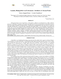 Laundry Bluing Effect on Performance Attributes of African Prints