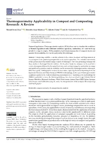 Thermogravimetry Applicability in Compost and Composting Research: a Review