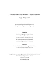 User-Driven Development for Bespoke Software