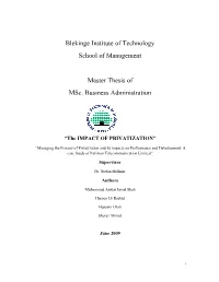 Blekinge Institute of Technology School of Management