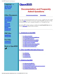 Openbsd Frequently Asked Questions