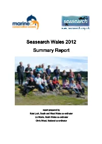 Seasearch Seasearch Wales 2012 Summary Report Summary Report