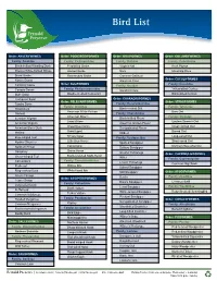 Fernald Preserve Bird List