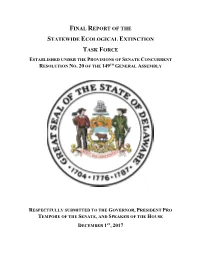 Final Report of the Statewide Ecological Extinction Task Force