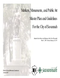 Markers, Monuments, and Public Art Master Plan and Guidelines for The