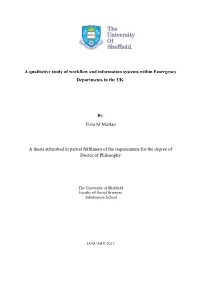 A Qualitative Study of Workflow and Information Systems Within Emergency Departments in the UK