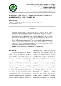 A Study on Contrastive Parallel-Structured Sentences Under Semantic Field Perspective