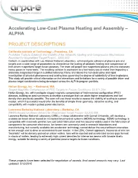 Accelerating Low-Cost Plasma Heating and Assembly – ALPHA