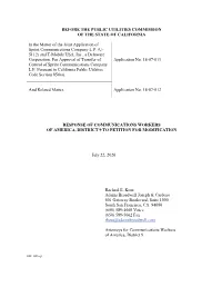 Before the Public Utilities Commission of the State of California