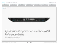 Cisco Telepresence Codec SX20 API Reference Guide