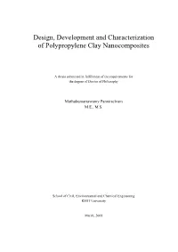 Design, Development and Characterization of Polypropylene Clay Nanocomposites