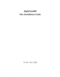 Highpointrr Mac Installation Guide
