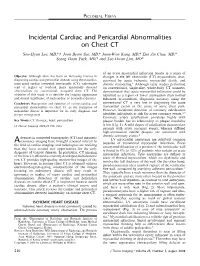 Incidental Cardiac and Pericardial Abnormalities on Chest CT