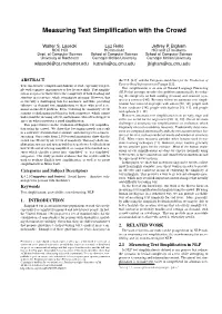 Measuring Text Simplification with the Crowd