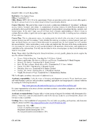 Roman Decadence Course Syllabus