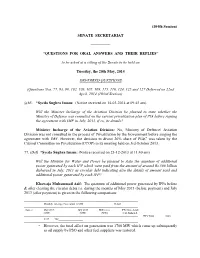Senate Secretariat ————— “Questions