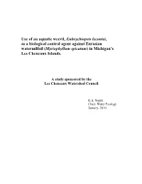 Use of an Aquatic Weevil, Euhrychiopsis Lecontei, As A