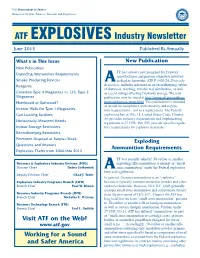 ATF EXPLOSIVES Industry Newsletter June 2013 Published Bi-Annually