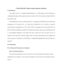 Carbon Dioxide Capture Using Aqueous Ammonia I