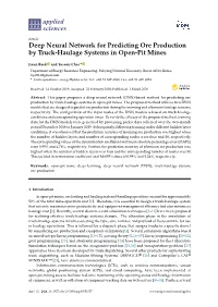 Deep Neural Network for Predicting Ore Production by Truck-Haulage Systems in Open-Pit Mines
