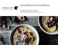 JW Marriott Atlanta Buckhead Event Menu