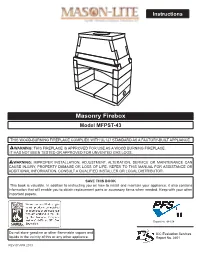 Masonry Firebox Model MFPST-43