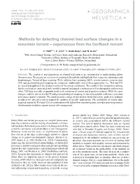 Methods for Detecting Channel Bed Surface Changes in a Mountain Torrent – Experiences from the Dorfbach Torrent