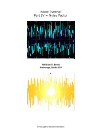Noise Tutorial Part IV ~ Noise Factor