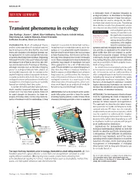 Transient Phenomena in Ecology