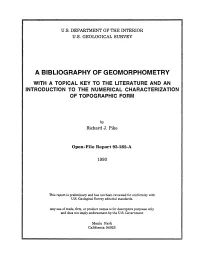 A Bibliography of Geomorphometry