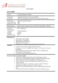 Bahrain Airport Fact Sheet