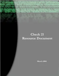 Check 21 Resource Document