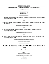 Check Point 2014 Securities Exchange Form 20-F