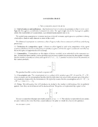 CONSUMER CHOICE 1.1. Unit of Analysis and Preferences. The