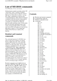 List of MS-DOS Commands - Wikipedia, the Free Encyclopedia Page 1 of 25